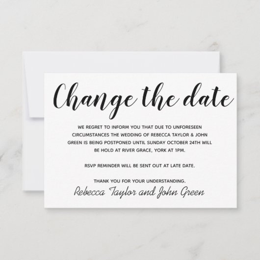 Ändern Sie das Datum, an dem die Wedding Simple Fo (Vorderseite)