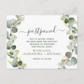 Ändern Sie das Datum, an dem Eukalyptus Greenery v Ankündigungspostkarte (Vorderseite)