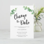 Ändern Sie das Datum, an dem Eukalyptus verschoben Einladung (Stehend Vorderseite)
