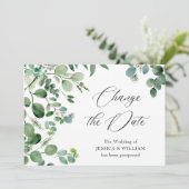 Ändern Sie das Datum, an dem Eukalyptus Wasserfarb Einladung (Stehend Vorderseite)