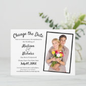 Ändern Sie das Datum, an dem Foto Hochzeit hinzuge Save The Date (Stehend Vorderseite)