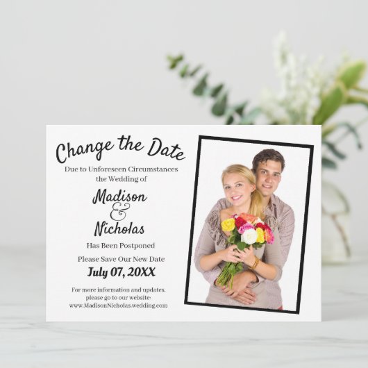 Ändern Sie das Datum, an dem Foto Hochzeit hinzuge Save The Date (Stehend Vorderseite)