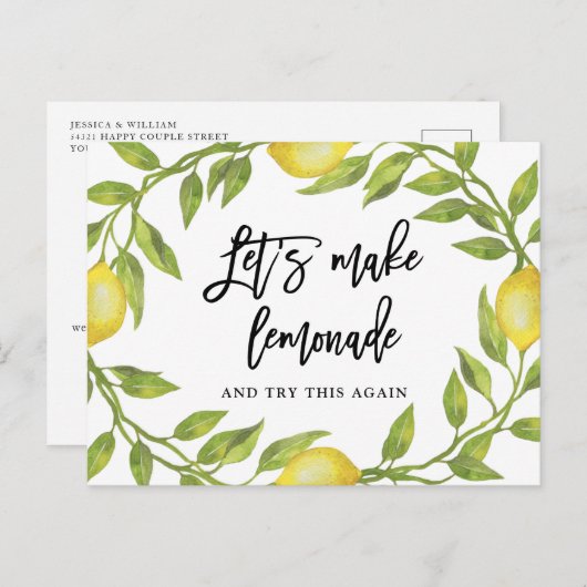 Ändern Sie das Datum, an dem Lemons Greenery versc Postkarte (Vorne/Hinten)