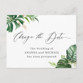 Ändern Sie das Datum, an dem tropische Palm-Blätte Postkarte (Vorderseite)