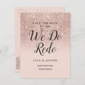 Ändern Sie das Datum, an dem wir den Gold-Glitzer  Ankündigungspostkarte (Vorne/Hinten)