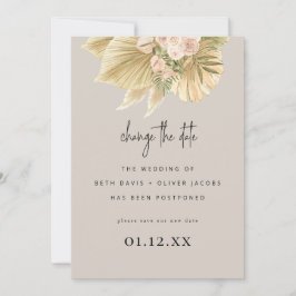 Ändern Sie das Datum Boho Pampas Palm Floral. Save The Date