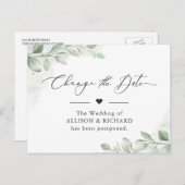 Ändern Sie das Datum Chic Greenery Eukalyptus vers Postkarte (Vorne/Hinten)