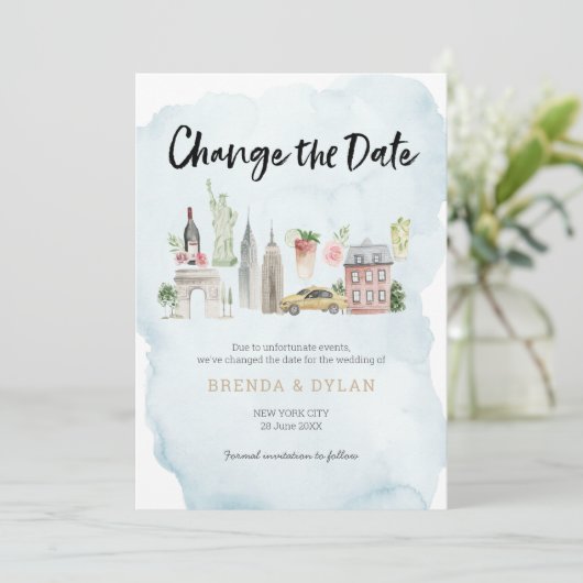 Ändern Sie das Datum der Einladung von Wedding New (Stehend Vorderseite)