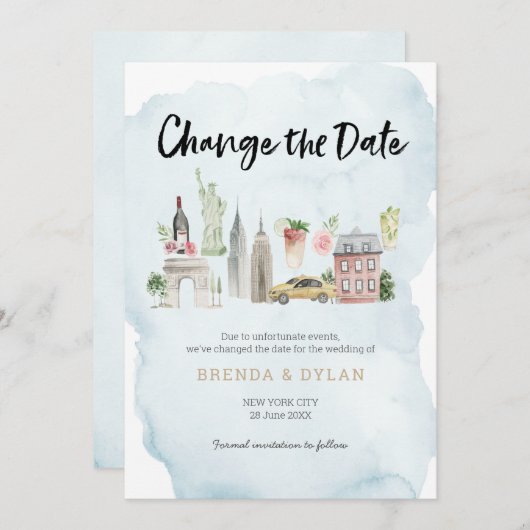 Ändern Sie das Datum der Einladung von Wedding New (Vorne/Hinten)