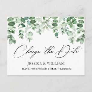 Ändern Sie das Datum der Eukalyptus-Hochzeit Postkarte