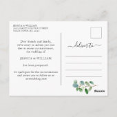 Ändern Sie das Datum der Eukalyptus-Hochzeit Postkarte (Rückseite)