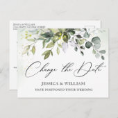 Ändern Sie das Datum der Eukalyptus-Hochzeit Postkarte (Vorne/Hinten)