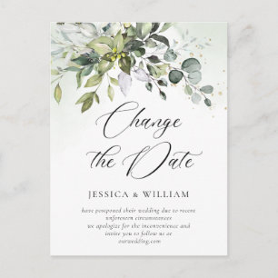 Ändern Sie das Datum der Eukalyptus-Hochzeit Postkarte