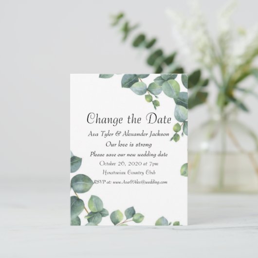 Ändern Sie das Datum der Hochzeit Einladung (Stehend Vorderseite)