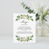 Ändern Sie das Datum der Hochzeit im Grünen Postkarte (Stehend Vorderseite)