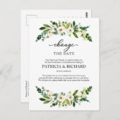 Ändern Sie das Datum der Hochzeit im Grünen Postkarte (Vorne/Hinten)