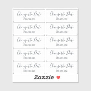 Ändern Sie das Datum der Hochzeitstiche 0,8" x 2" Aufkleber