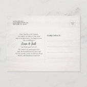 Ändern Sie das Datum der Hochzeitverlängerung Ankündigungspostkarte (Rückseite)