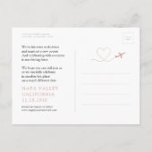 Ändern Sie das Datum der rosa Gold-Hochzeit in Url Ankündigungspostkarte (Rückseite)