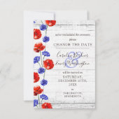 Ändern Sie das Datum der rustikalen Poppy Floral H Einladung (Vorderseite)