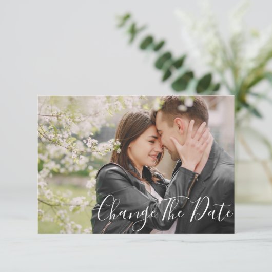 Ändern Sie das Datum der rustikalen Südhochzeitfot Einladung (Stehend Vorderseite)