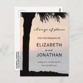 Ändern Sie das Datum der Sonnenuntergang Palm Tree Postkarte (Vorne/Hinten)