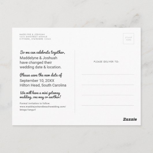 Ändern Sie das Datum der sonnigen Ampere und der t Postkarte (Rückseite)