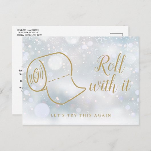 Ändern Sie das Datum des neuen Plan Feierlichkeite Ankündigungspostkarte (Vorne/Hinten)