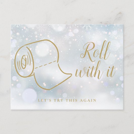 Ändern Sie das Datum des neuen Plan Feierlichkeite Ankündigungspostkarte (Vorderseite)