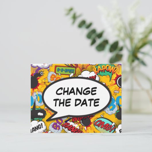 Ändern Sie das Datum des neuen Plans Modernes Fun Postkarte (Stehend Vorderseite)