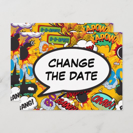 Ändern Sie das Datum des neuen Plans Modernes Fun Postkarte (Vorne/Hinten)