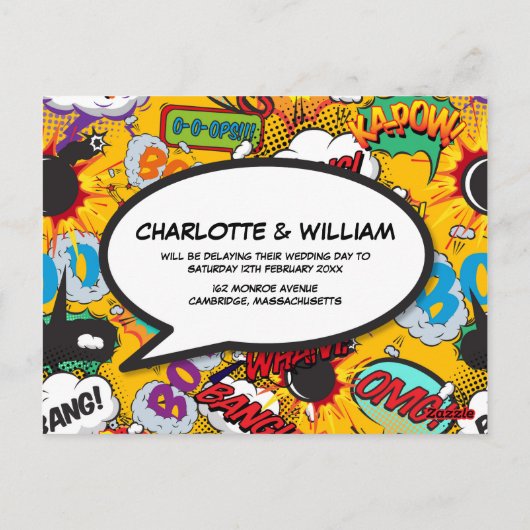 Ändern Sie das Datum des neuen Plans Modernes Fun Postkarte (Rückseite)