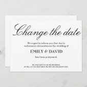 Ändern Sie das Datum elegant und minimal Einladung (Vorne/Hinten)