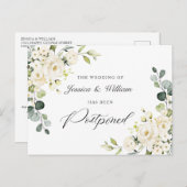 Ändern Sie das Datum Elegantus White Roses Postkarte (Vorne/Hinten)