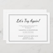 Ändern Sie das Datum Hochzeit Lass es uns noch ein Ankündigung (Vorne/Hinten)