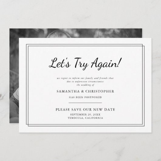 Ändern Sie das Datum Hochzeit Lassen Sie uns noch Ankündigung (Vorne/Hinten)