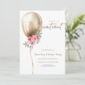 Ändern Sie das Datum Hochzeit Luxury Beige Ballon Ankündigung (Stehend Vorderseite)