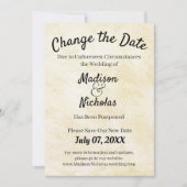 Ändern Sie das Datum Hochzeit verschoben Beige Per Save The Date (Vorderseite)