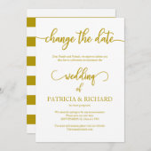 Ändern Sie das Datum Hochzeit verschoben Elegant G Einladung (Vorne/Hinten)