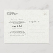 Ändern Sie das Datum Hochzeitsaufschub Ananas Ankündigungspostkarte (Rückseite)