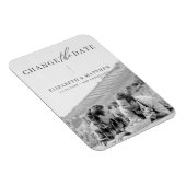 Ändern Sie das Datum Minimalistischer Chic Foto Ho Magnet (Rechte Seite)