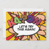 Ändern Sie das Datum Modernes Fun Comic Buch Pop K Einladung (Vorderseite)