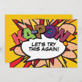 Ändern Sie das Datum Modernes Fun Comic Buch Pop K Einladung (Vorne/Hinten)