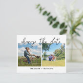 Ändern Sie das Datum Multi-Foto Ankündigungspostkarte (Stehend Vorderseite)