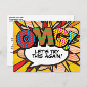 Ändern Sie das Datum Neuer Plan Modernes Fun Comic Ankündigungspostkarte (Vorne/Hinten)