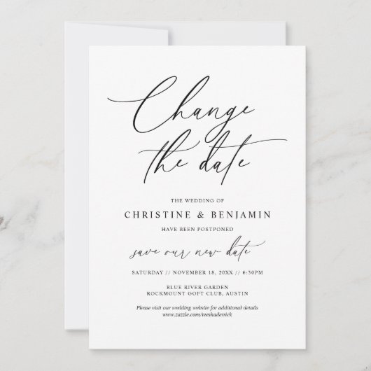 Ändern Sie das Datum, Rett unsere neue Hochzeitska Einladung (Vorderseite)