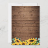 Ändern Sie das Datum rustikale Sonnenblumen String Einladung (Rückseite)