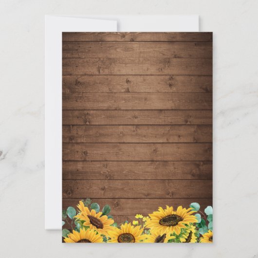 Ändern Sie das Datum rustikale Sonnenblumen String Einladung (Rückseite)