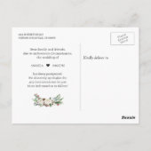 Ändern Sie das Datum Rustikale Winterflor Postponi Postkarte (Rückseite)