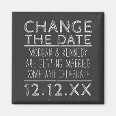 Ändern Sie das Datum Schwarz/Weiß Hochzeitsmagazin Magnet (Vorne)